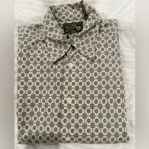 Lucky Brand dungarees gene montesano Patterned Shirt button down shirt retro